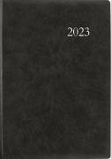 Terminbuch anthrazit 2023 - Bürokalender A4 (21x29,7 cm) - 1 Tag 1 Seite - Einband wattiert - Viertelstundeneinteilung 7:30 - 20 Uhr - 886-0021